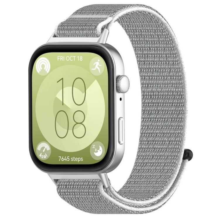 Ремінець Deexe Nylon Loop для Huawei Watch Fit 3 - Silver: фото 3 з 7