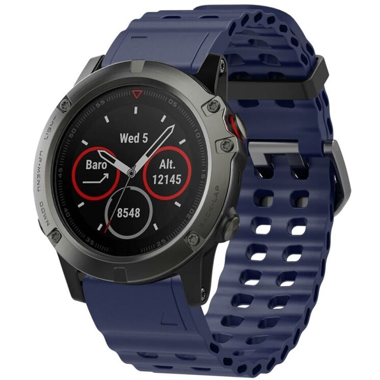 Ремешок Deexe Ocean Strap для часов Garmin c креплением Quick Fit 26mm - Midnight Blue: фото 4 из 6
