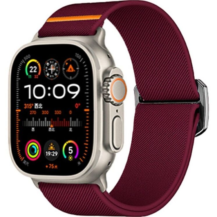 Ремінець Deexe Orbit Flex для Apple Watch 42 (Series 10) / 41 / 40 / SE 40 / 38 - Wine Red: фото 2 з 5