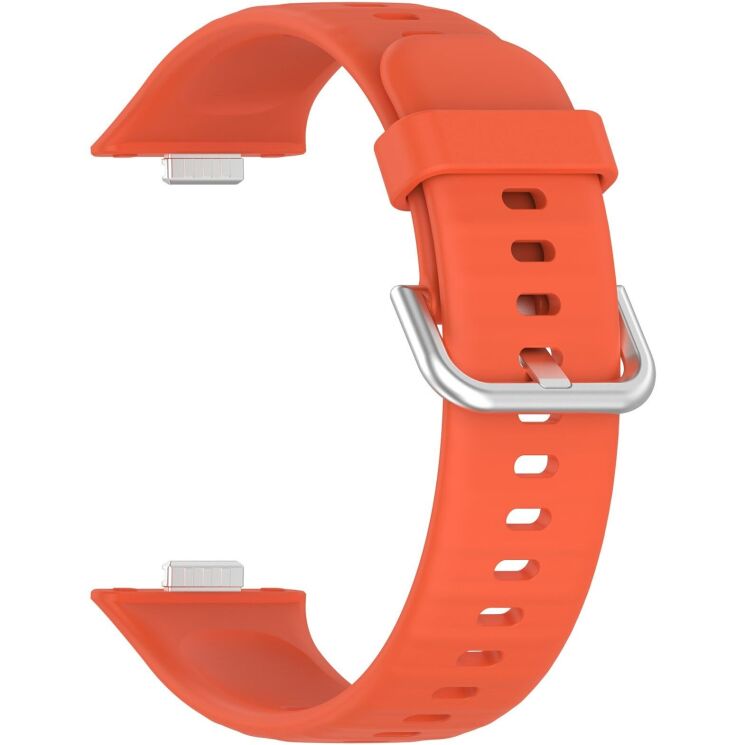 Ремешок Deexe Silicone Band для Huawei Watch Fit 3 / Fit 4 / Fit 4 Pro - Orange: фото 3 из 10