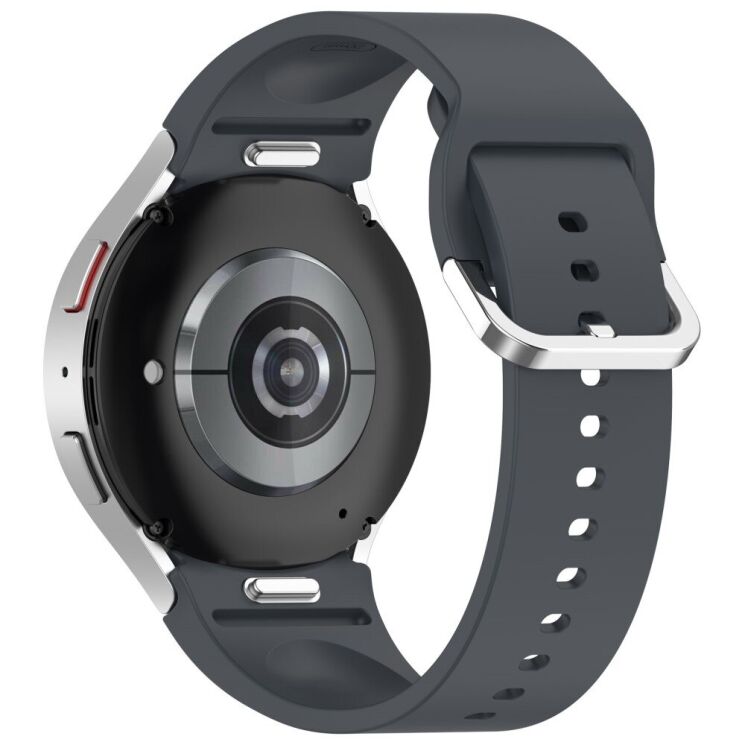 Ремінець Deexe Silicone Band для Samsung Galaxy Watch 4 / 4 Classic / 5 / 5 Pro / 6 / 6 Classic / 7 / FE - Dark Grey: фото 1 з 8