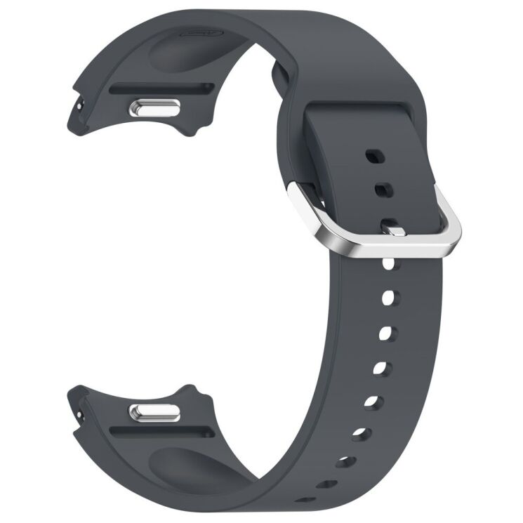 Ремінець Deexe Silicone Band для Samsung Galaxy Watch 4 / 4 Classic / 5 / 5 Pro / 6 / 6 Classic / 7 / FE - Dark Grey: фото 3 з 8
