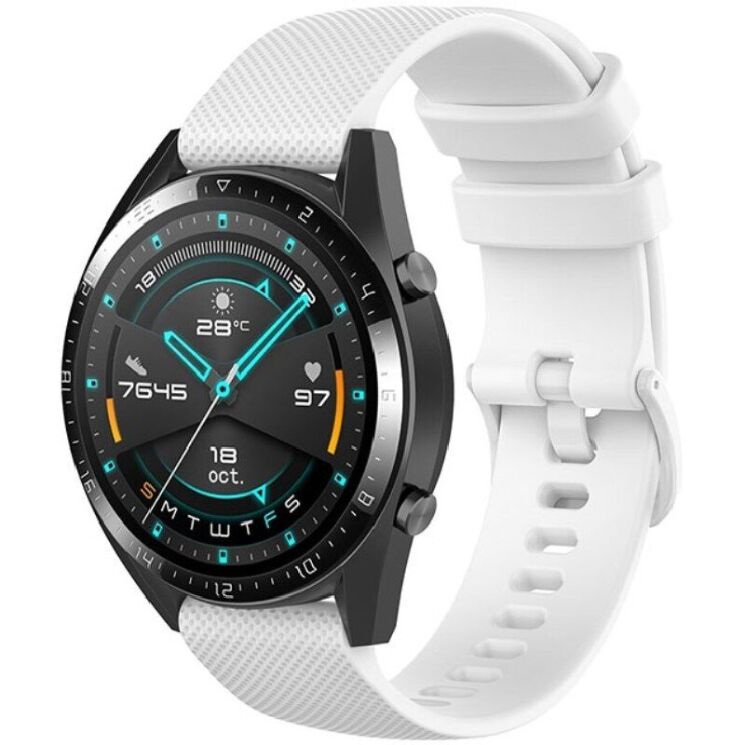 Ремешок Deexe Silicone Watchband для Huawei Watch GT 3 (46mm) - White: фото 2 из 8