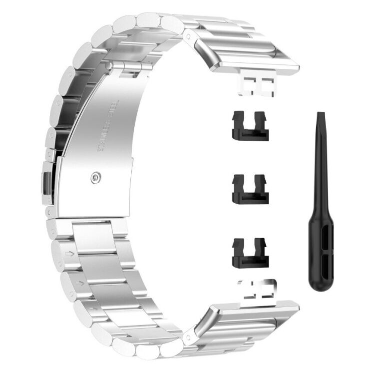 Ремешок Deexe Stainless Steel для Huawei Watch Fit - Silver: фото 4 из 5