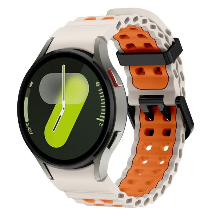 Ремінець KALEBOL Ocean Strap для Samsung Galaxy Watch 4 / 4 Classic / 5 / 5 Pro / 6 / 6 Classic / 7 / FE - Starlight / Orange: фото 4 з 9