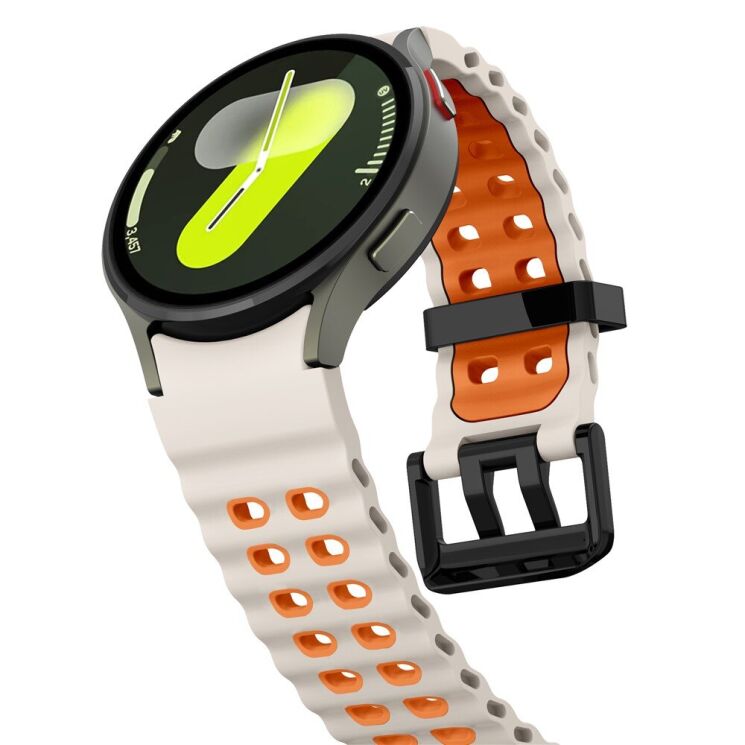 Ремінець KALEBOL Ocean Strap для Samsung Galaxy Watch 4 / 4 Classic / 5 / 5 Pro / 6 / 6 Classic / 7 / FE - Starlight / Orange: фото 5 з 9