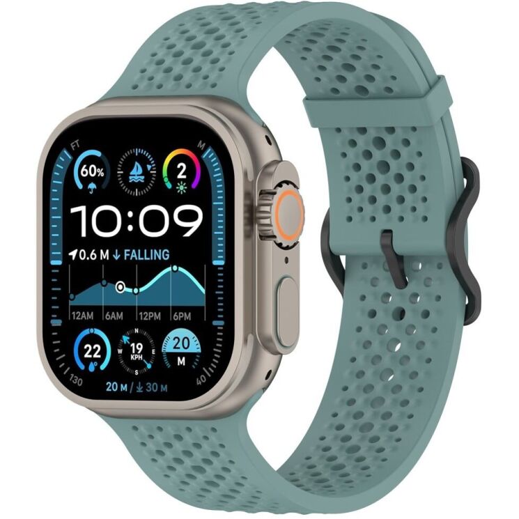 Ремінець Reframe Holes Fit для Apple Watch 49 / 46 / 45 / 44 / SE 44 / 42 (Series 1-3) / Ultra / Ultra 2 - Olive Green: фото 4 з 7