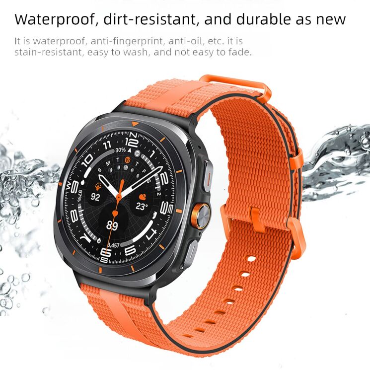 Ремешок Reframe Sport Linear для Samsung Galaxy Watch Ultra (47mm) / Ultra (2025) - White / Orange: фото 5 из 5