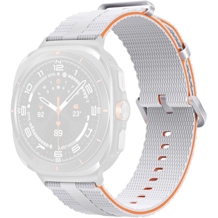 Ремешок Reframe Sport Linear для Samsung Galaxy Watch Ultra (47mm) / Ultra (2025) - White / Orange: фото 1 из 5