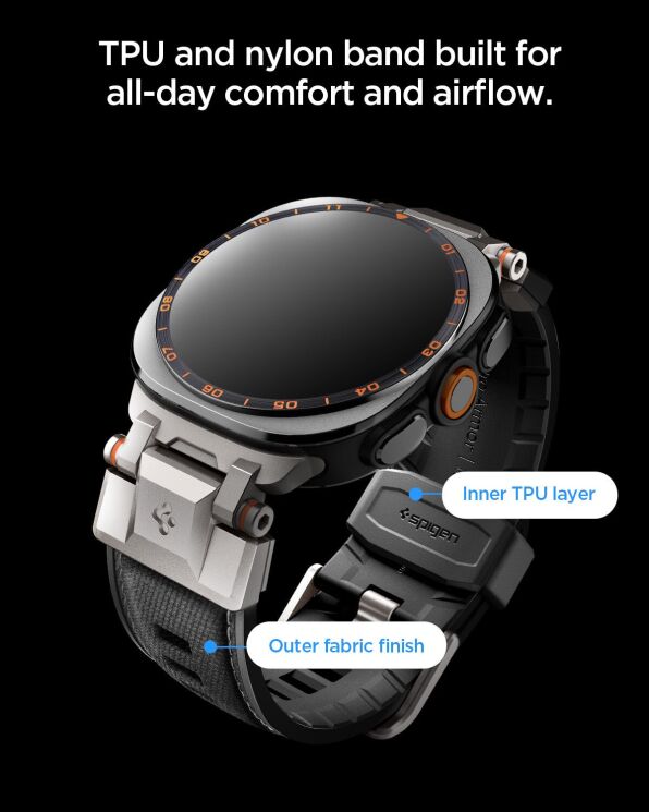Ремешок Spigen DuraPro Armor для Samsung Galaxy Watch Ultra 2 / Ultra / Ultra (2025) AMP11615 - Black (427010B) Ремешок Spigen DuraPro Armor для Samsung Galaxy Watch Ultra 2 / Ultra / Ultra (2025) AMP11615 - Black: фото 8 из 11