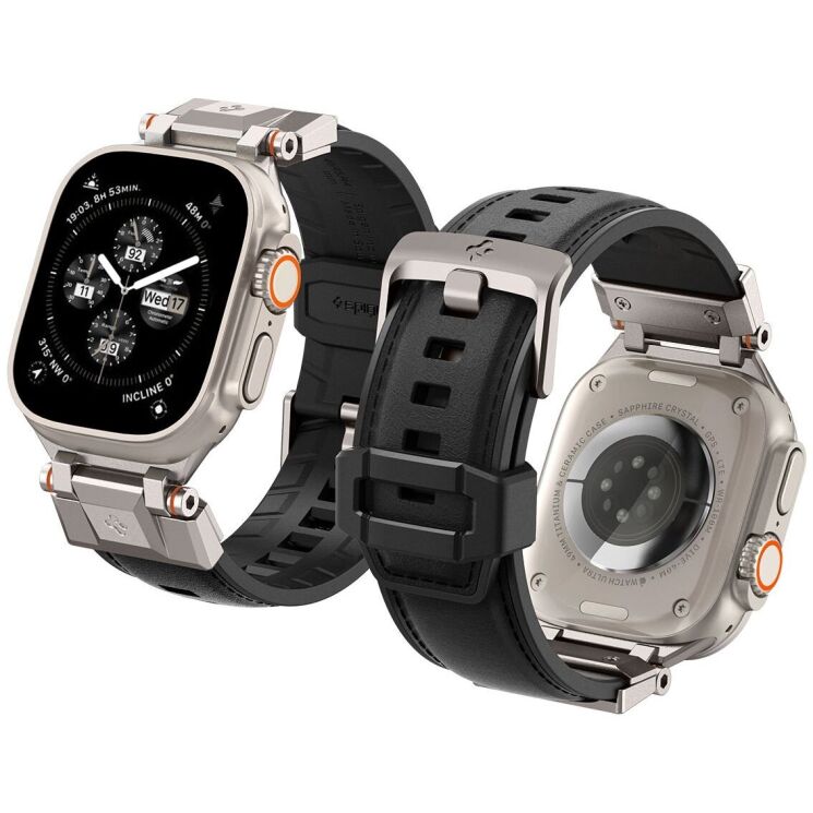 Ремешок Spigen (SGP) DuraPro Armor PU для Apple Watch 46 / 45 / 44 / SE 44 / 42 (Series 1-3) / Ultra / Ultra 2 - Black: фото 9 из 17