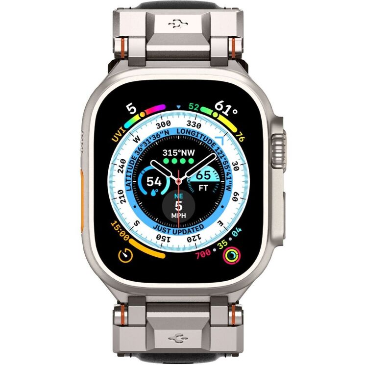 Ремешок Spigen (SGP) DuraPro Armor PU для Apple Watch 46 / 45 / 44 / SE 44 / 42 (Series 1-3) / Ultra / Ultra 2 - Black: фото 4 из 17