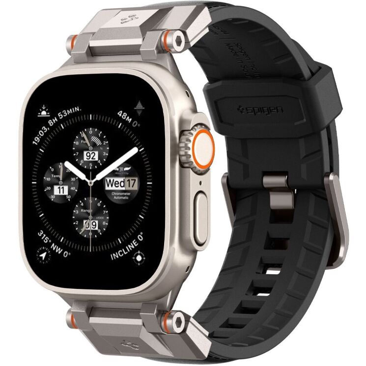 Ремешок Spigen (SGP) DuraPro Armor PU для Apple Watch 46 / 45 / 44 / SE 44 / 42 (Series 1-3) / Ultra / Ultra 2 - Black: фото 1 из 17