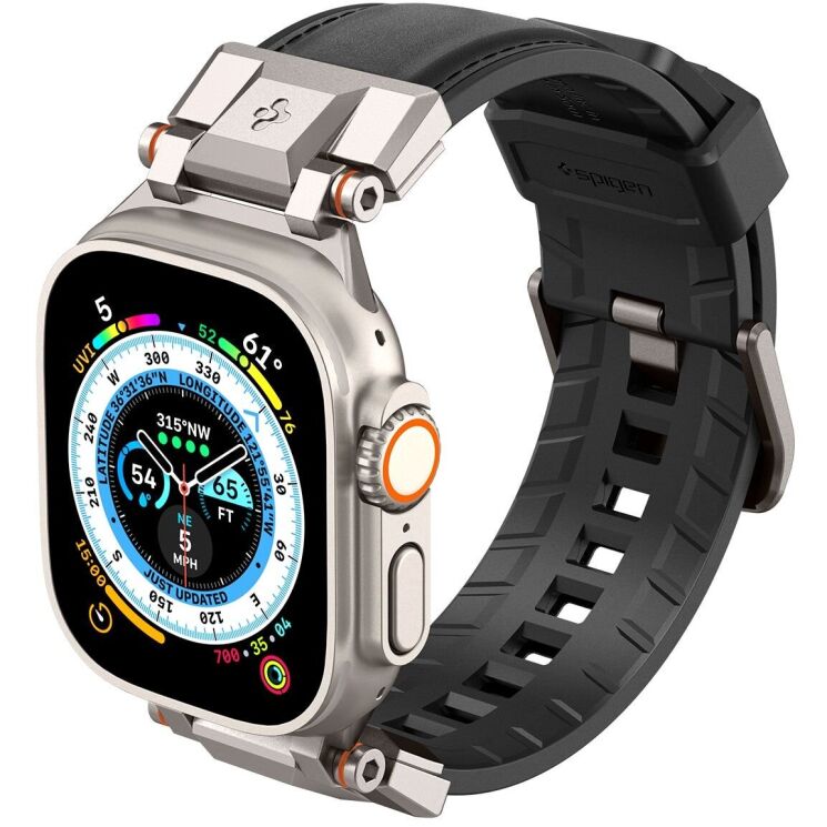 Ремешок Spigen (SGP) DuraPro Armor PU для Apple Watch 46 / 45 / 44 / SE 44 / 42 (Series 1-3) / Ultra / Ultra 2 - Black: фото 3 из 17