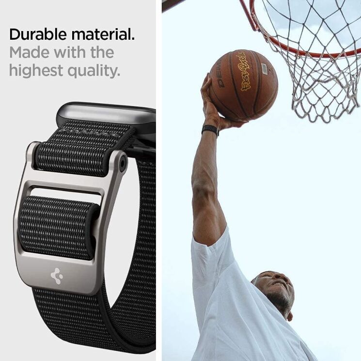 Ремешок Spigen (SGP) DuraPro Flex для Apple Watch 46 / 45 / 44 / SE 44 / 42 (Series 1-3) / Ultra / Ultra 2 - Black: фото 16 из 18