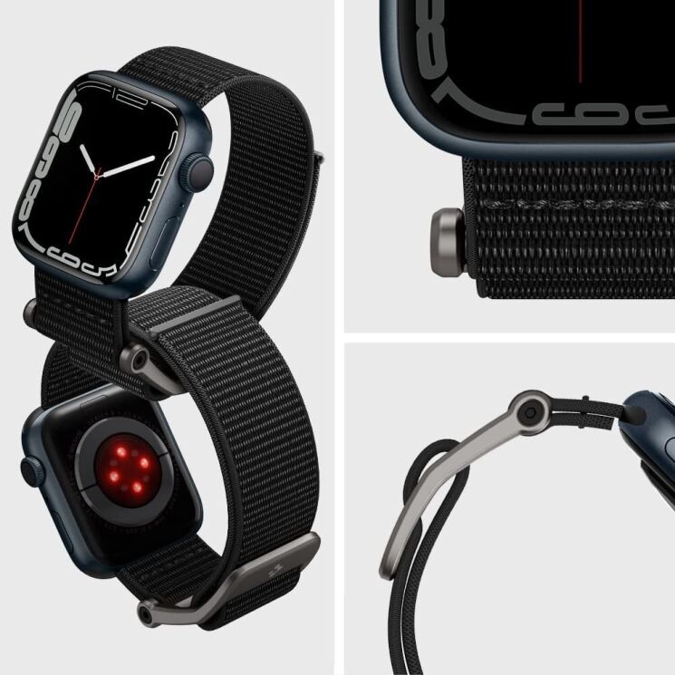 Ремешок Spigen (SGP) DuraPro Flex для Apple Watch 46 / 45 / 44 / SE 44 / 42 (Series 1-3) / Ultra / Ultra 2 - Black: фото 13 из 18