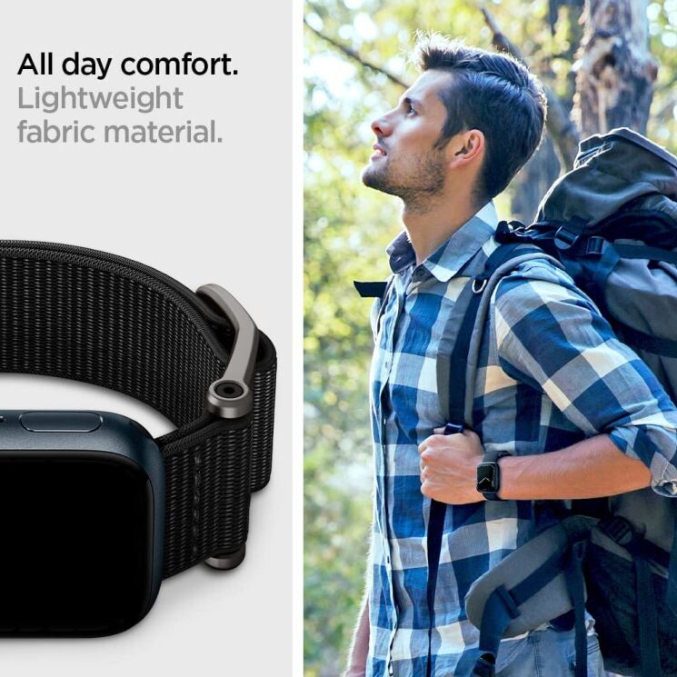 Ремешок Spigen (SGP) DuraPro Flex для Apple Watch 46 / 45 / 44 / SE 44 / 42 (Series 1-3) / Ultra / Ultra 2 - Black: фото 17 из 18