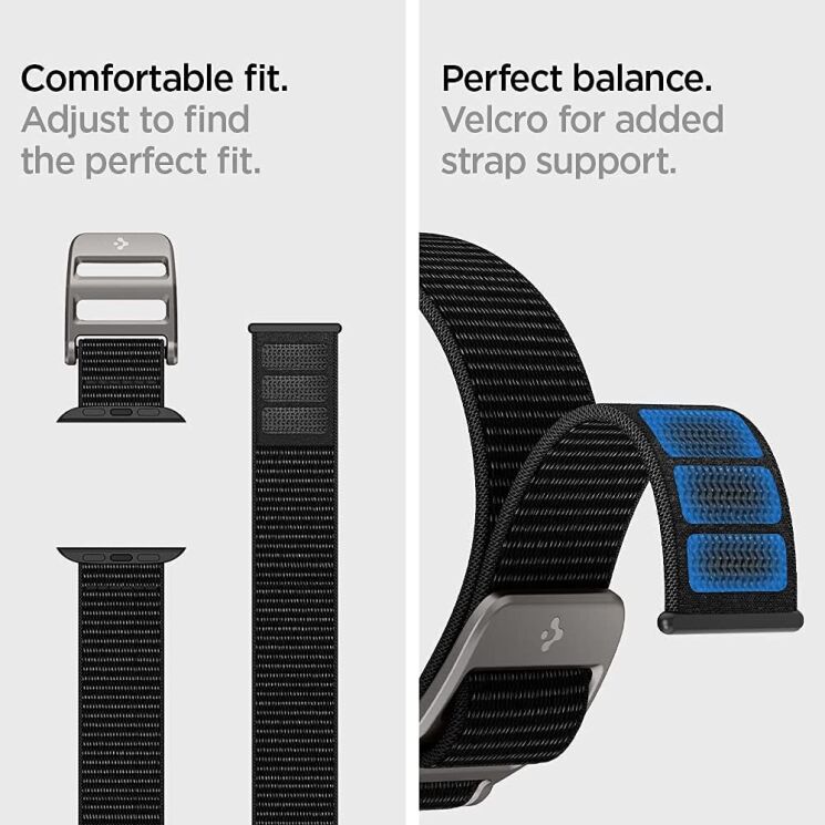 Ремешок Spigen (SGP) DuraPro Flex для Apple Watch 46 / 45 / 44 / SE 44 / 42 (Series 1-3) / Ultra / Ultra 2 - Black: фото 15 из 18