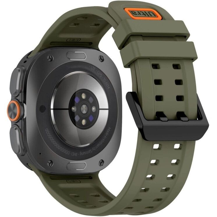 Ремінець Tech-Protect Silicone Air для Samsung Galaxy Watch Ultra 2 / Ultra / Ultra (2025) - Olive Green: фото 2 з 5