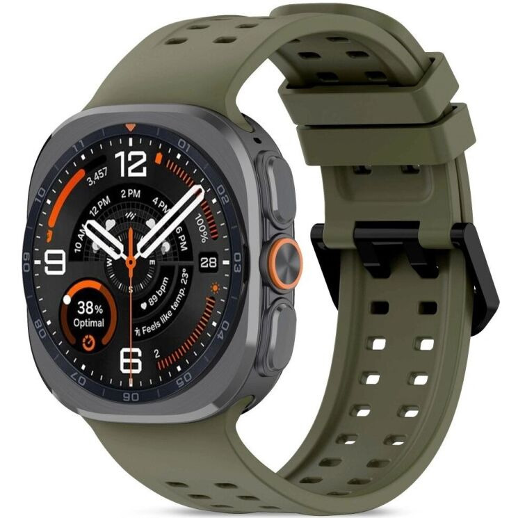 Ремінець Tech-Protect Silicone Air для Samsung Galaxy Watch Ultra 2 / Ultra / Ultra (2025) - Olive Green: фото 1 з 5