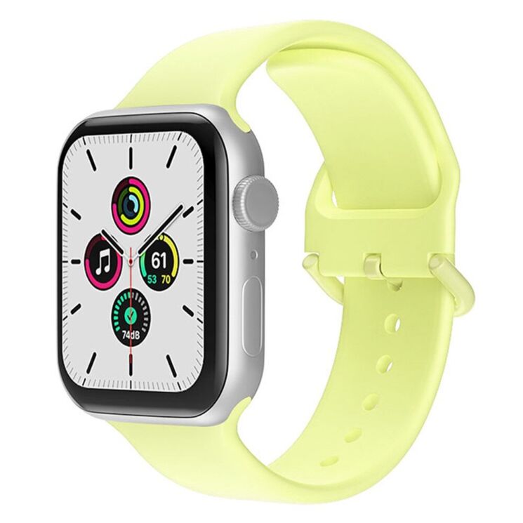 Ремешок UniCase Silicone Band для Apple Watch 46 / 45 / 44 / SE 44 / 42 (Series 1-3) / Ultra / Ultra 2 - Yellow: фото 2 из 7