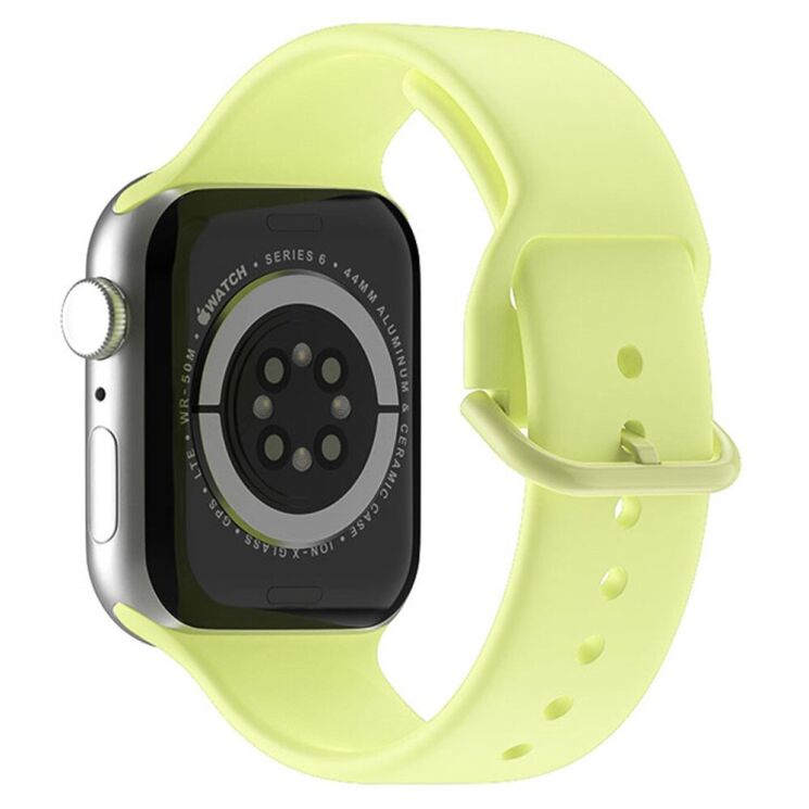 Ремешок UniCase Silicone Band для Apple Watch 46 / 45 / 44 / SE 44 / 42 (Series 1-3) / Ultra / Ultra 2 - Yellow: фото 1 из 7