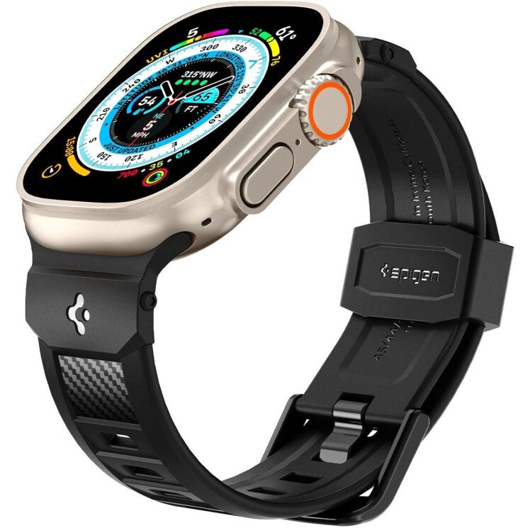 Ремешок Spigen (SGP) Rugged Ultra Band для Apple Watch 46 / 45 / 44 / SE 44 / 42 (Series 1-3) / Ultra / Ultra 2 - Matte Black: фото 4 из 15