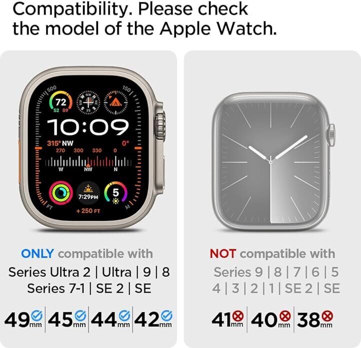 Ремешок Spigen (SGP) Rugged Ultra Band для Apple Watch 46 / 45 / 44 / SE 44 / 42 (Series 1-3) / Ultra / Ultra 2 - Matte Black: фото 10 из 15