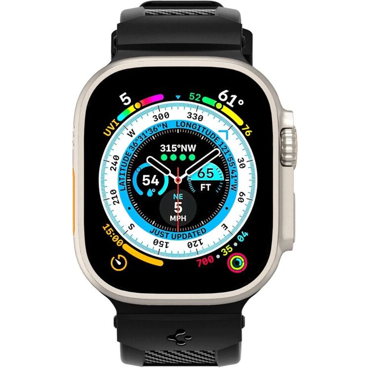 Ремешок Spigen (SGP) Rugged Ultra Band для Apple Watch 46 / 45 / 44 / SE 44 / 42 (Series 1-3) / Ultra / Ultra 2 - Matte Black: фото 5 из 15