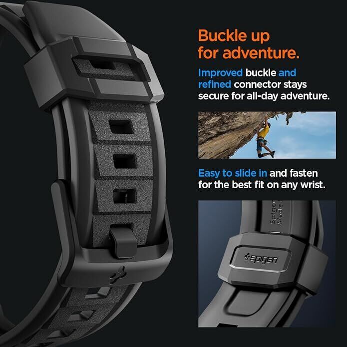 Ремешок Spigen (SGP) Rugged Ultra Band для Apple Watch 46 / 45 / 44 / SE 44 / 42 (Series 1-3) / Ultra / Ultra 2 - Matte Black: фото 15 из 15