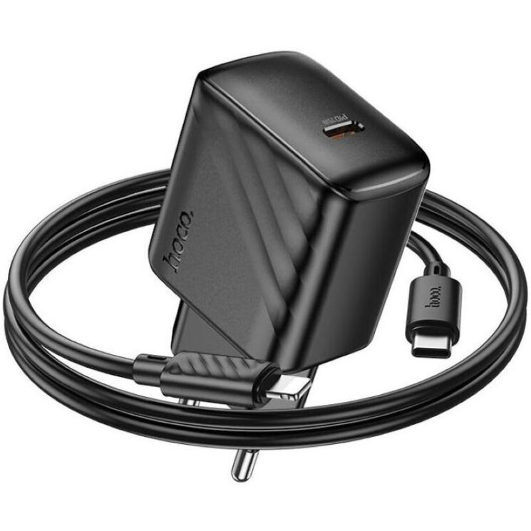 Сетевое зарядное устройство Hoco CS24A PD25W + кабель Type-C to Lightning - Black: фото 6 из 9