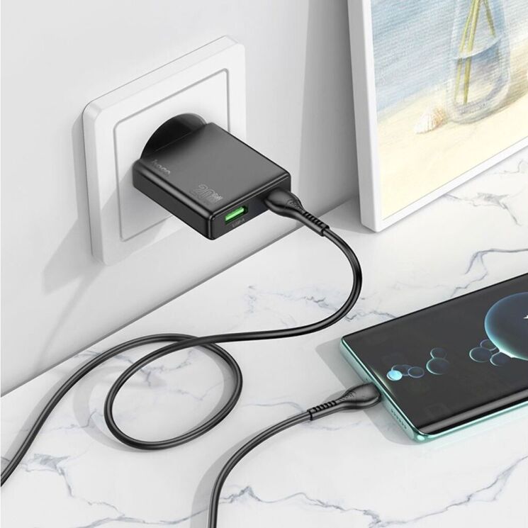 Сетевое зарядное устройство Hoco N38 (20W) - Black: фото 9 из 9