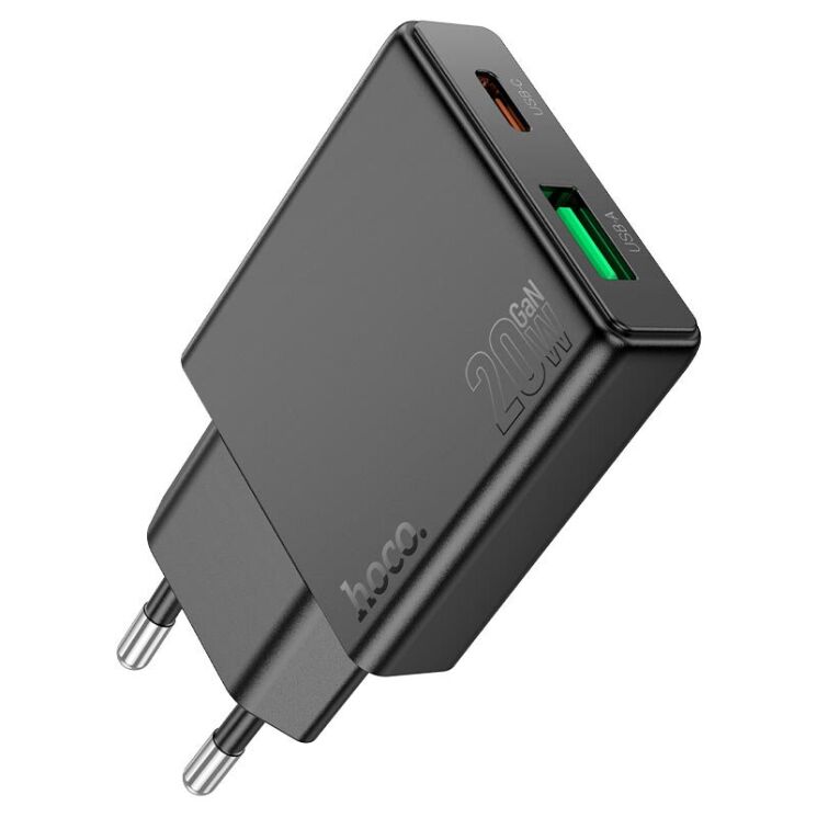 Сетевое зарядное устройство Hoco N38 (20W) - Black: фото 1 из 9