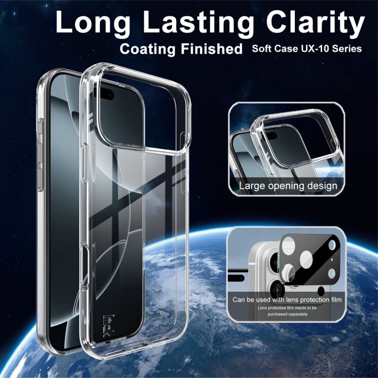 Силиконовый чехол IMAK UX-10 Series для Apple iPhone 17 Pro Max - Transparent: фото 3 из 7