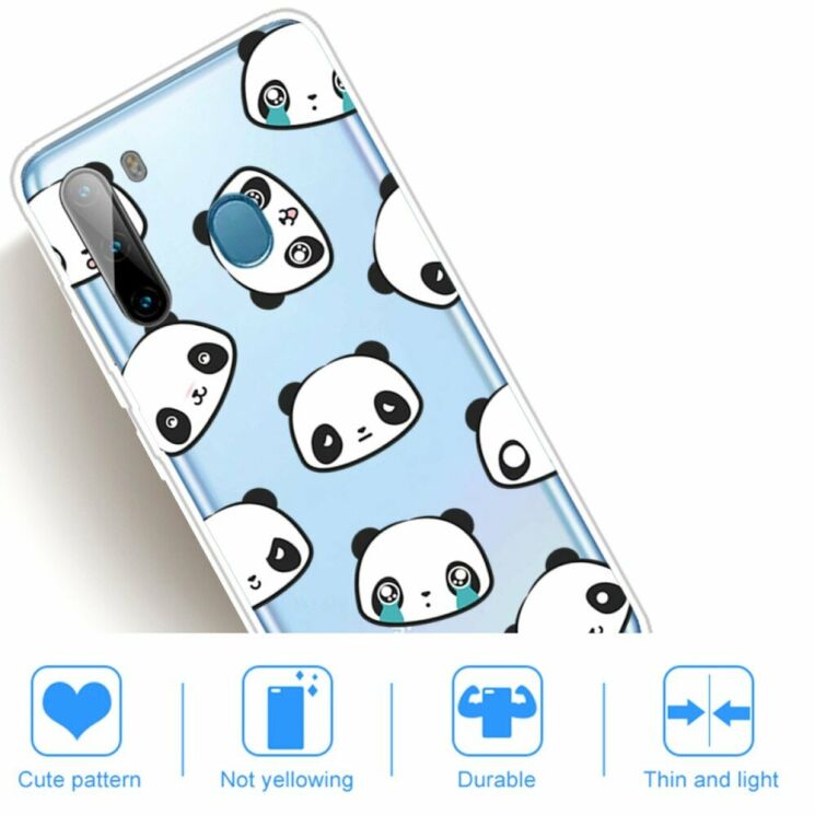 Силіконовий (TPU) чохол Deexe Pretty Glossy для Samsung Galaxy A21 (A215) - Lovely Panda: фото 5 з 5