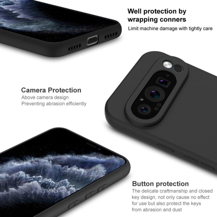 Силиконовый (TPU) чехол IMAK UC-3 Series для Google Pixel 9 Pro XL - Black: фото 6 из 10