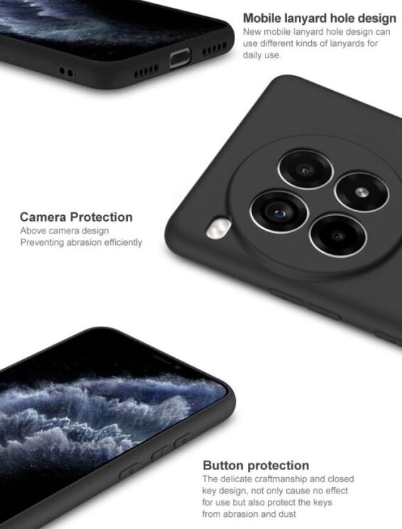 Силіконовий (TPU) чохол IMAK UC-3 Series для OnePlus Ace 3 Pro - Black: фото 9 з 11