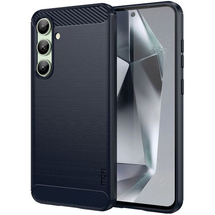 Силиконовый (TPU) чехол MOFI Carbon Fiber для Samsung Galaxy S24 FE (S721) - Blue: фото 1 из 10