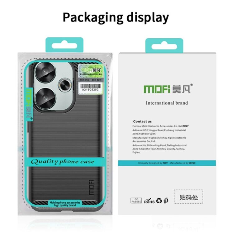 Силіконовий (TPU) чохол MOFI Carbon Fiber для Xiaomi Poco F6 - Black: фото 9 з 9