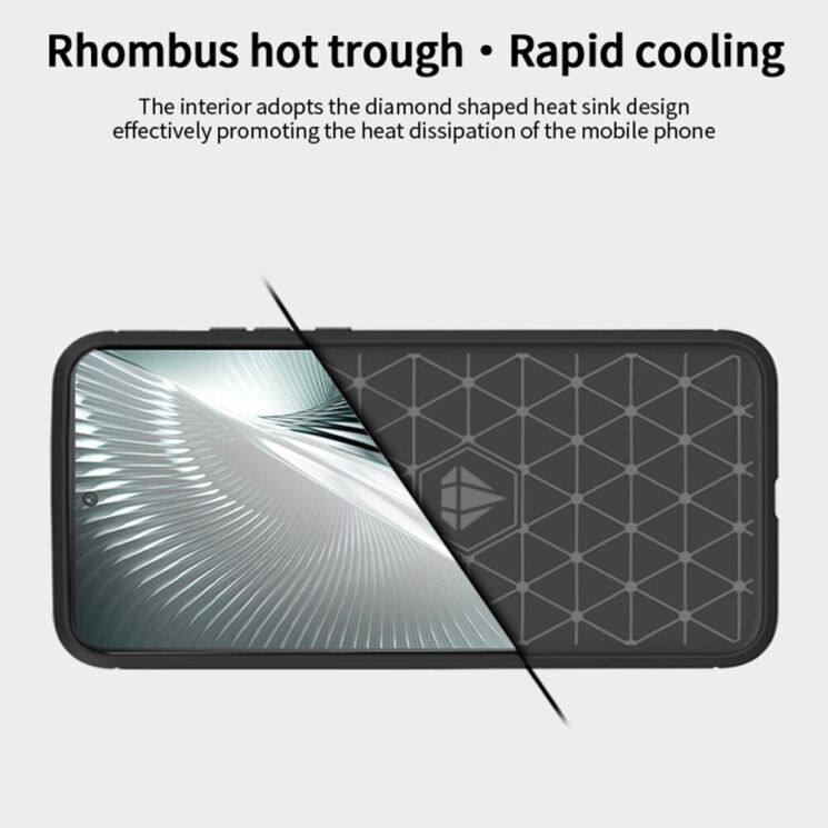 Силіконовий (TPU) чохол MOFI Carbon Fiber для Xiaomi Poco F6 - Black: фото 6 з 9