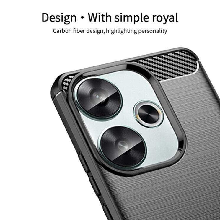 Силіконовий (TPU) чохол MOFI Carbon Fiber для Xiaomi Poco F6 - Black: фото 4 з 9