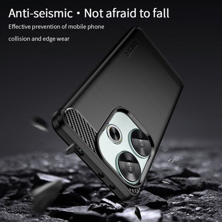 Силіконовий (TPU) чохол MOFI Carbon Fiber для Xiaomi Poco F6 - Black: фото 5 з 9