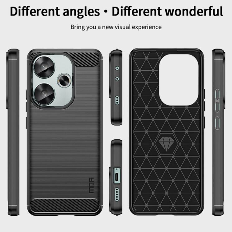 Силіконовий (TPU) чохол MOFI Carbon Fiber для Xiaomi Poco F6 - Black: фото 8 з 9