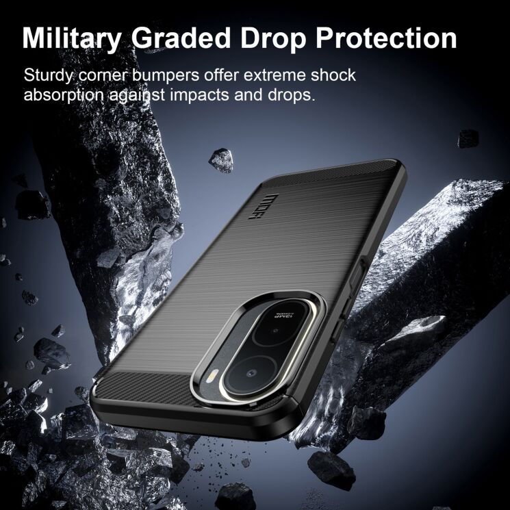 Силіконовий (TPU) чохол MOFI Carbon Fiber для Xiaomi Redmi A7 Pro - Black: фото 4 з 9
