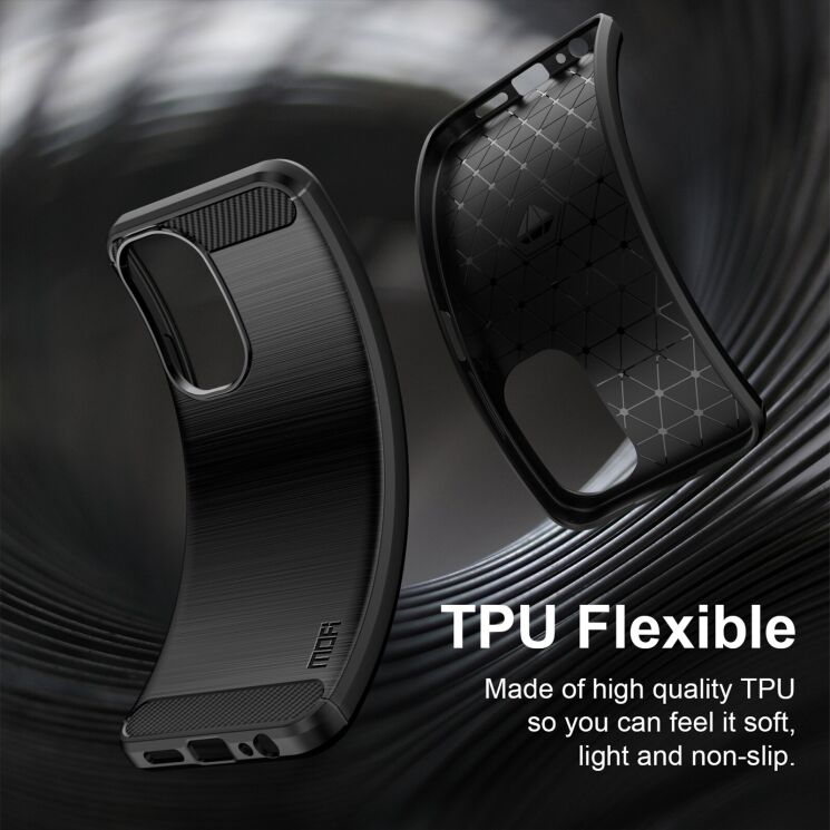 Силіконовий (TPU) чохол MOFI Carbon Fiber для Xiaomi Redmi A7 Pro - Black: фото 5 з 9