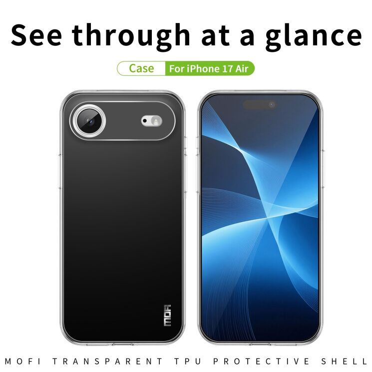 Силіконовий (TPU) чохол MOFI Thin Guard для Apple iPhone 17 Air - Transparent: фото 2 з 10