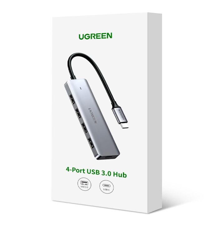 USB HUB UGREEN CM219 4 in 1 Type-C to 4USB 3.0 - Space Gray: фото 16 из 16