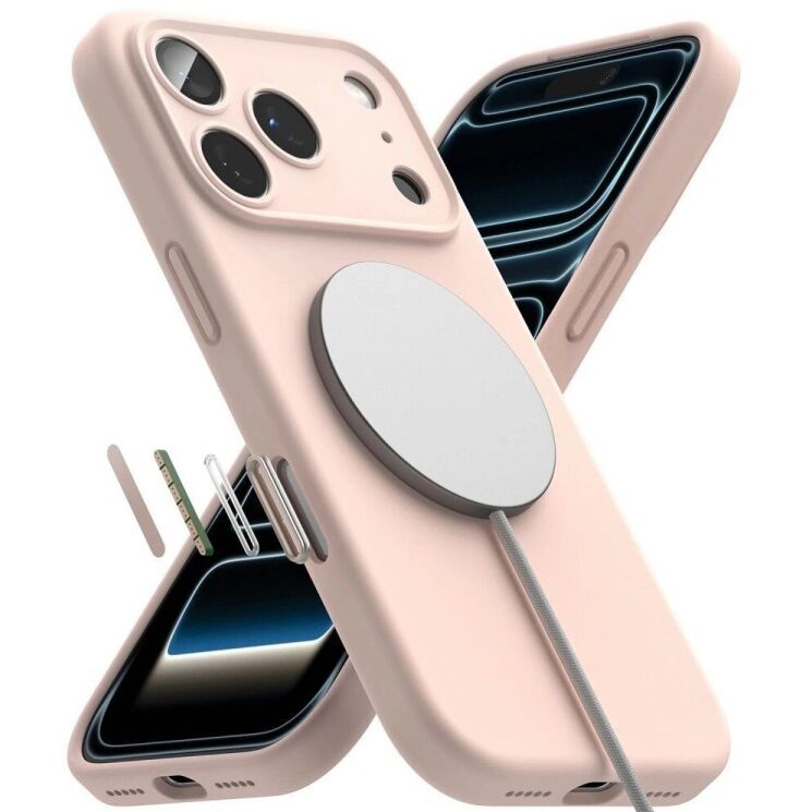 Защитный чехол Ringke Silicone Magnetic для iPhone 18 Pro Max (8800380462052) - Pink Sand: фото 5 из 19