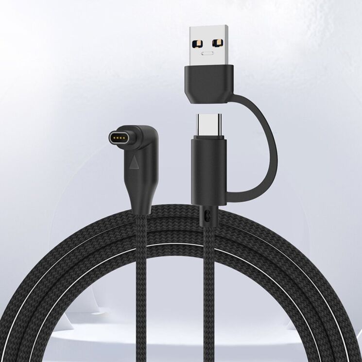 Зарядний пристрій Deexe Power Line (USB + Type-C) для годиннинів Garmin - Black: фото 9 з 9