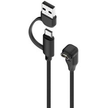 Зарядний пристрій Deexe Power Line (USB + Type-C) для годиннинів Garmin - Black: фото 1 з 9
